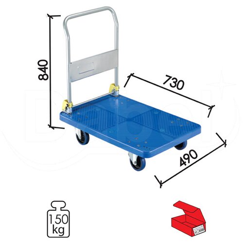 Dabel kolica za transport K6 plava 490x730/840mm 150kg opd 0105680 Slike