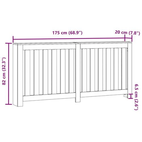  Pokrov za radijator crni 175x20x82 cm konstruirano drvo Slike