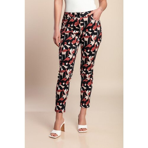 Fenzy Plus Size Bombažne Hlače S Potiskom, Bordo Cene