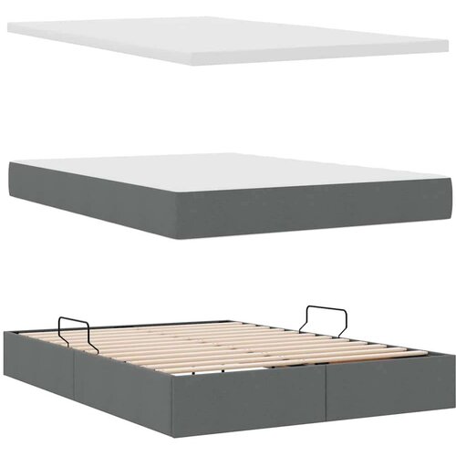  Krevet s madracem i skladi&amp;scaron;tem Tamno siva 140 x 190 cm Slike