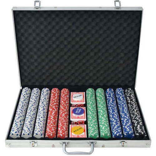  Poker Set s 1000 Žetoni Aluminij Cene