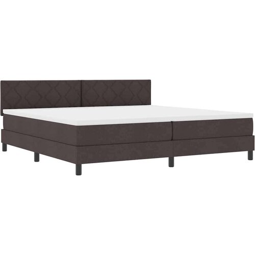 Box spring krevet Tamno smeđa 200 x 200 cm tkanina Slike