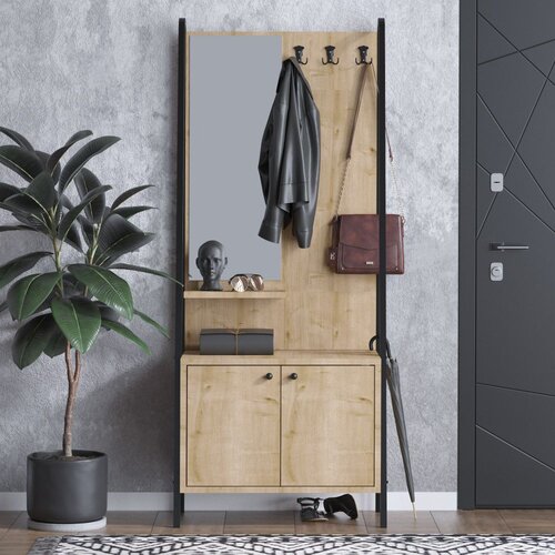 Woody Fashion lumi Dec0145 oakblack hall stand Cene