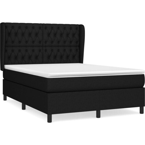 VidaXL Box spring posteljni z vzmetnico črn 140x190 cm blago, (20897560) Slike