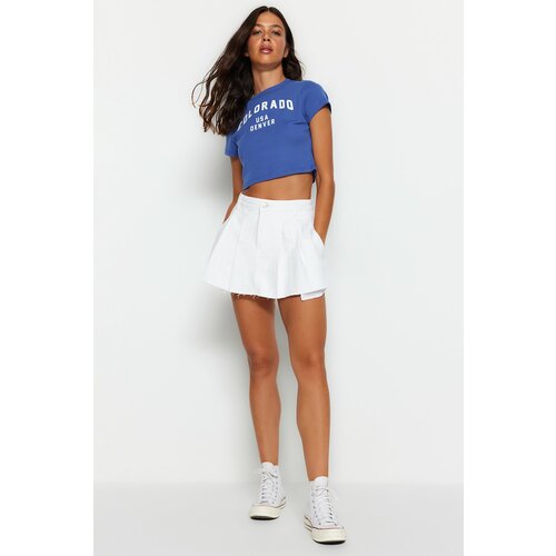 Trendyol Shorts - White - Low Waist Cene