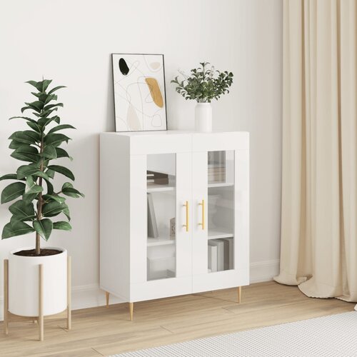 VidaXL Komoda sjajna bijela 69 5x34x90 cm od konstruiranog drva Slike