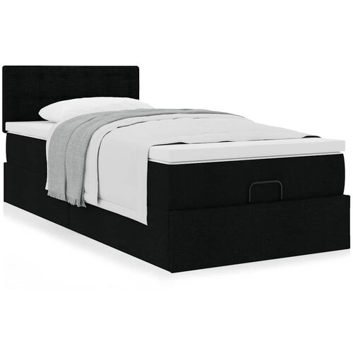 vidaXL Otomanski okvir kreveta s madraca crni 80x200cm od tkanine Cijene