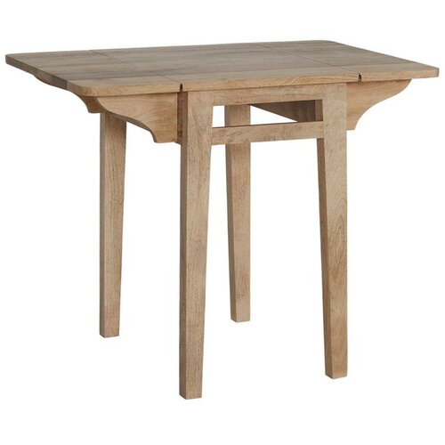 Ellos Home Raztegljiva jedilna miza z dodatno plo&scaron;čo iz masivnega manga 43,5x60 cm Derri &ndash; Cene
