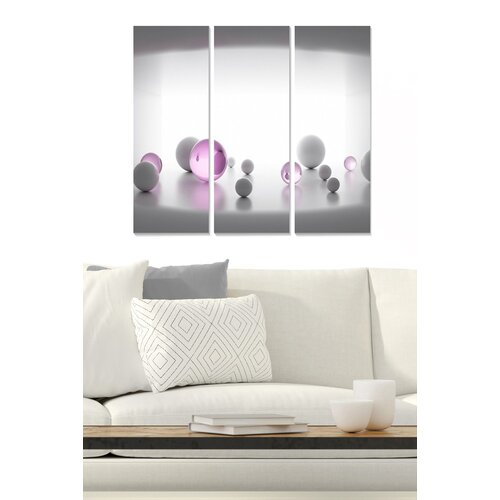 Wallity MDF122435 multicolor decorative mdf painting (3 pieces) Slike