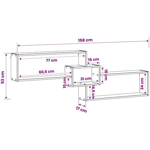  Zidna polica Betonska siva 158 x 17 x 53 cm Konstruirano drvo Slike