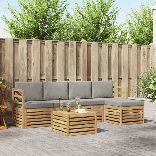 Set vanjskih sofa 6 pcs Bijela i svjetlosiva 59 x 59 x 37 cm Cene