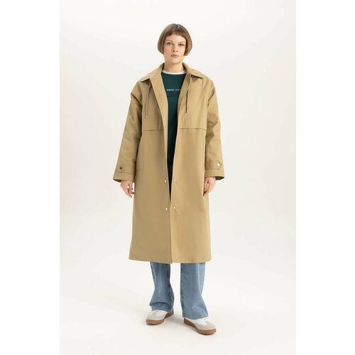 Defacto Relax Fit Hooded Trench Coat Slike