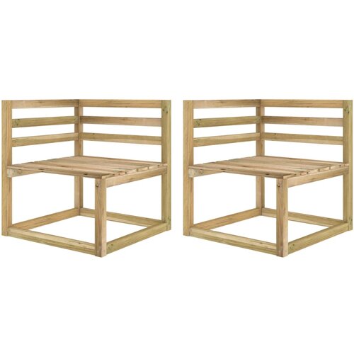 The Living Store Vrtni kotni kavč iz palet 2 kosa zelena borovina - Kavč Iz Palet, (21427742) Cene