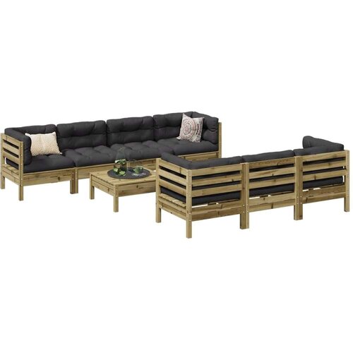  8-dijelni set vrtnih sofa s jastucima od impregnirane borovine Cene