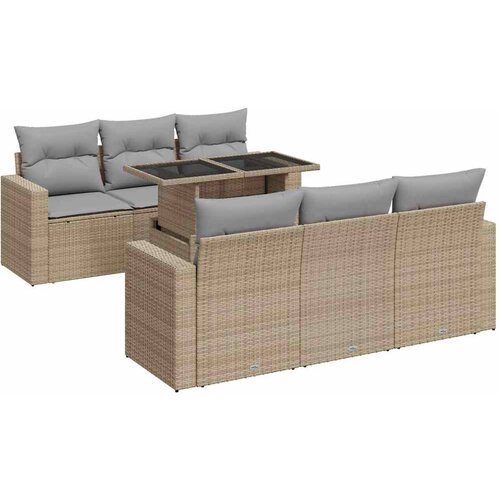 Maison Chic Seti vrtnega pohištva - Vrtna garnitura - Vrtni pohištvo set 7-delna z blazinami bež poli ratan, (21802845) Cene