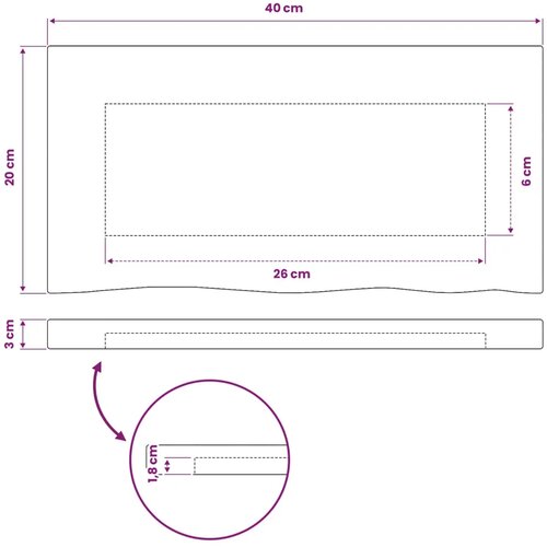  Pravokutni stolni vrh 40 x 20 x 3 cm Pravokutni - Tamno smeđa 90 x 55 x 3 5 cm Živi rub 1 strana Slike
