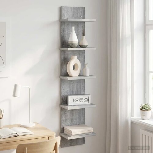  Zidna polica Siva Sonoma 22 x 15 x 100 cm Konstruirano drvo - Siva Sonoma 1 22 x 15 x 100 cm (5 etaža) Cijene