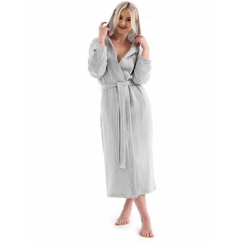 muslin - grey grey unisex bathrobe Slike