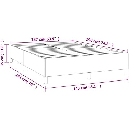  Okvir kreveta bez madraca tamno sivi 137x190 cm tkanina Slike