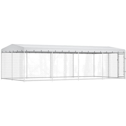  Vanjski kavez za pse s krovom 7,6 x 3,8 x 2,3 m Slike