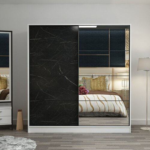 Hanah home Minar 7156 klizni ormar 210 &amp;times; 210 &amp;times; 60 cm, Royal mermer Slike