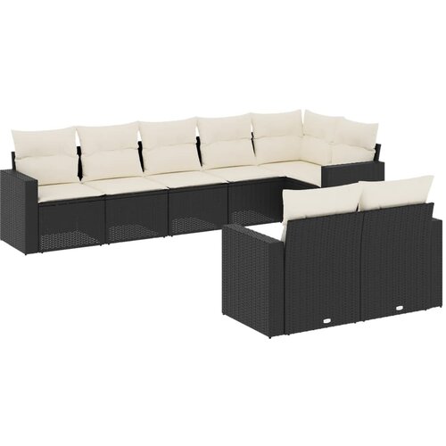  8-dijelni set vrtnih sofa od poliratana s jastucima crni Crna 66 x 62 x 69 cm Slike