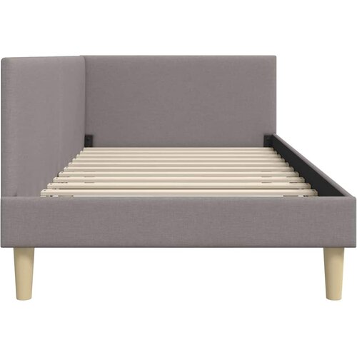  Kutni okvir kreveta s uzglavljem Sivo-smeđa 100 cm x 200 cm Slike