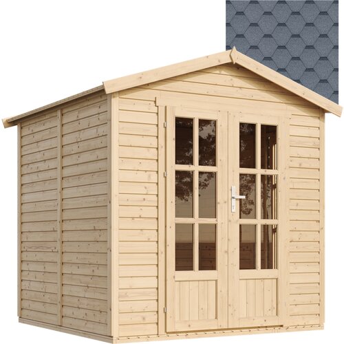 Timbela Lesena vrtna hiša - H233x233x222 cm/4 m² - Vrtna pisarna s podom in bitumenskimi ploščicami - M351FB+H351FBGREY, (21999118) Cene