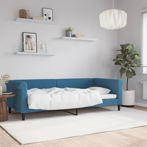VidaXL Raztegljiva postelja modra 90x200 cm žamet Slike