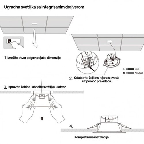 Bb Link led svetiljka JM-031 dim. 8W cct 60° bela Cene