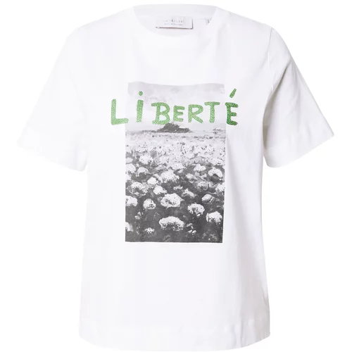 Rich & Royal Majica 'Liberté' siva / zelena / bela