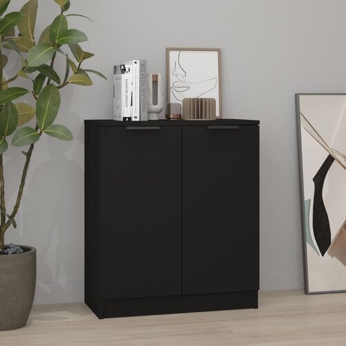 The Living Store Komoda črna 60x30x70 cm konstruiran les - Komoda, (21663618) Slike