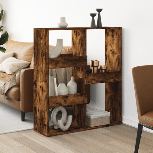 VidaXL Pregrada za prostor dimljen hrast 100x33x115 cm inženirski les Slike