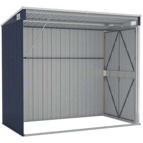 VidaXL Zidno vrtno spremi&amp;scaron;te antracit 118 x 194 x 178 cm čelično Slike