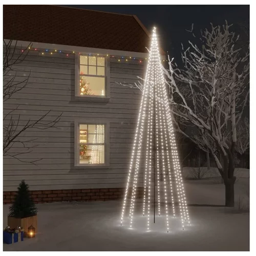  Božično drevo s konico 732 hladno belih LED lučk 500 cm