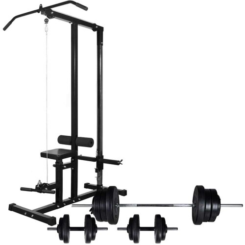 vidaXL sprava za vježbanje sa setom utega 60,5 kg Cijene