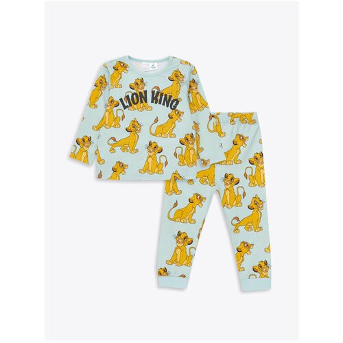 LC Waikiki Crew Neck Long Sleeve Lion King Printed Baby Boy Pajama Set Slike