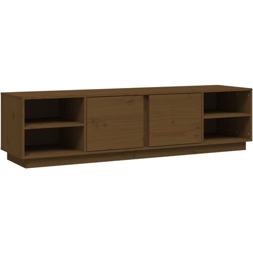 Maison Chic TV omarica - TV stojalo - Televizijska omarica medeno rjava 156x40x40 cm trdna borovina, (21698981) Slike