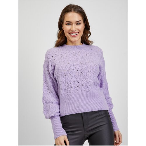 Orsay Light purple women's patterned sweater with balloon sleeves - Women Cijene
