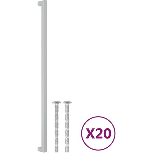 vidaXL Ročaji za omarico 20 kosov srebrni 480 mm nerjaveče jeklo Cene