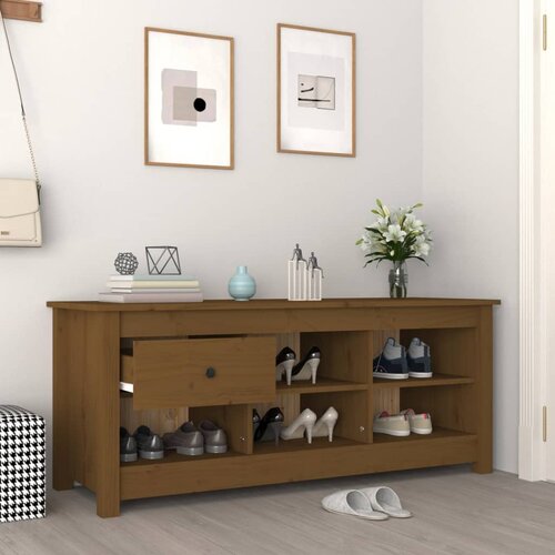  za cipele boja meda 110x38x45,5 cm od masivne borovine Slike