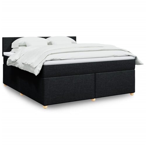 vidaXL Krevet s oprugama i madracem crni 180x200 cm od tkanine Cijene