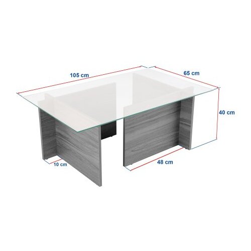 Hanah home Klub sto Vetrino, 105x65x40cm, Crni Slike