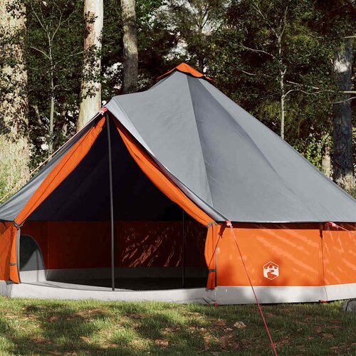vidaXL družinski šotor tipi za 12 oseb siv in oranžen vodoodporen Cene