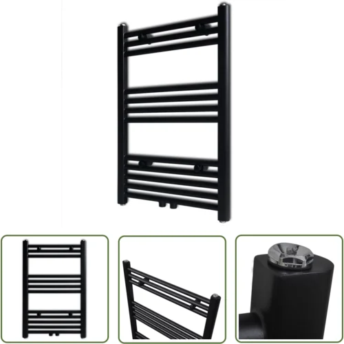 The Living Store Kopalniški cevni radiator za centralno ogrevanje raven 500x764 mm črn - Cevni Radiator, (21745132)