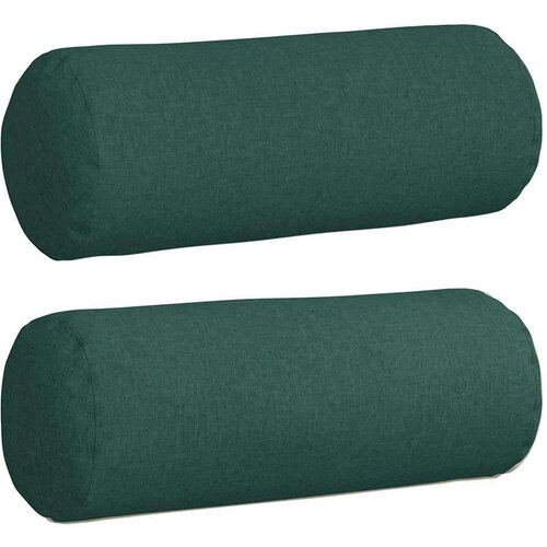 VidaXL valjkasti jastučići 2 pcs tamnozelena &amp;Oslash; 25 x 70 cm tkanina Slike