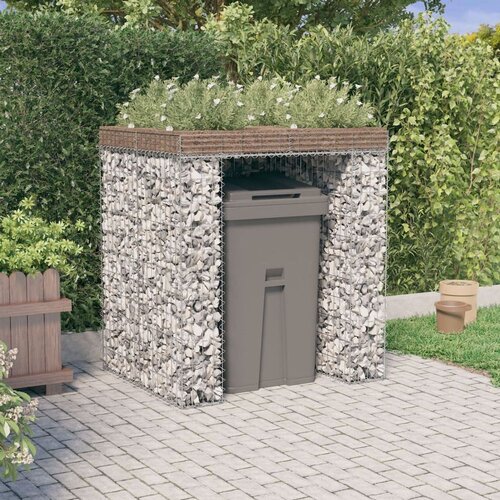  Gabionski zid za kantu za smeće 110x91x120 cm pocinčano željezo Slike