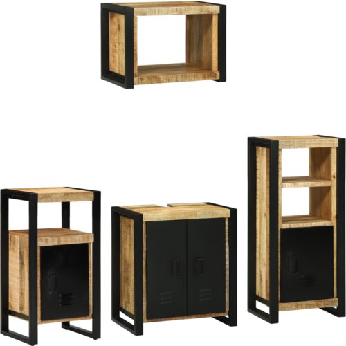  Set namještaja za kupaonicu 4 pcs Smeđa Čvrsto drvo manga Cijene