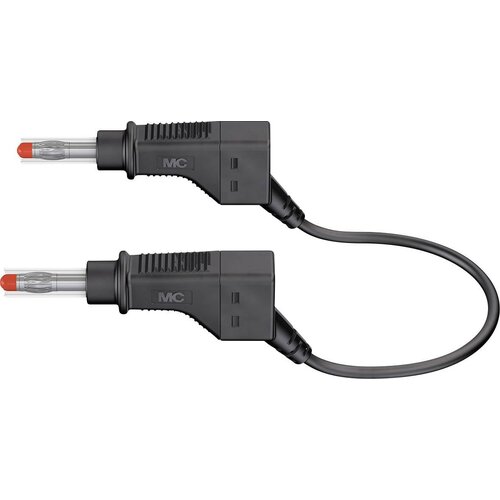 Stäubli Varnostni merilni kabel (lamelni vtič 4 mm - lamelni vtič 4 mm) 1 m črne barve MultiContact XZG425/SIL, (20422402) Cene