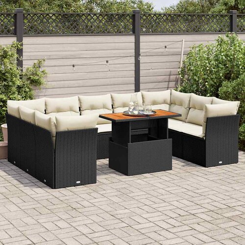 10-dijelni set vrtnih sofa od poliratana s jastucima Slike